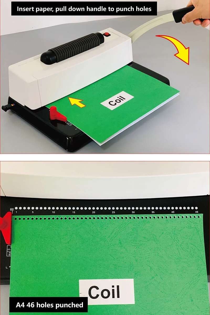 C348 Electric Binding Machine Single Coil Notebook Receipt Puncher Financial Accounting Office Wire Binding Machine