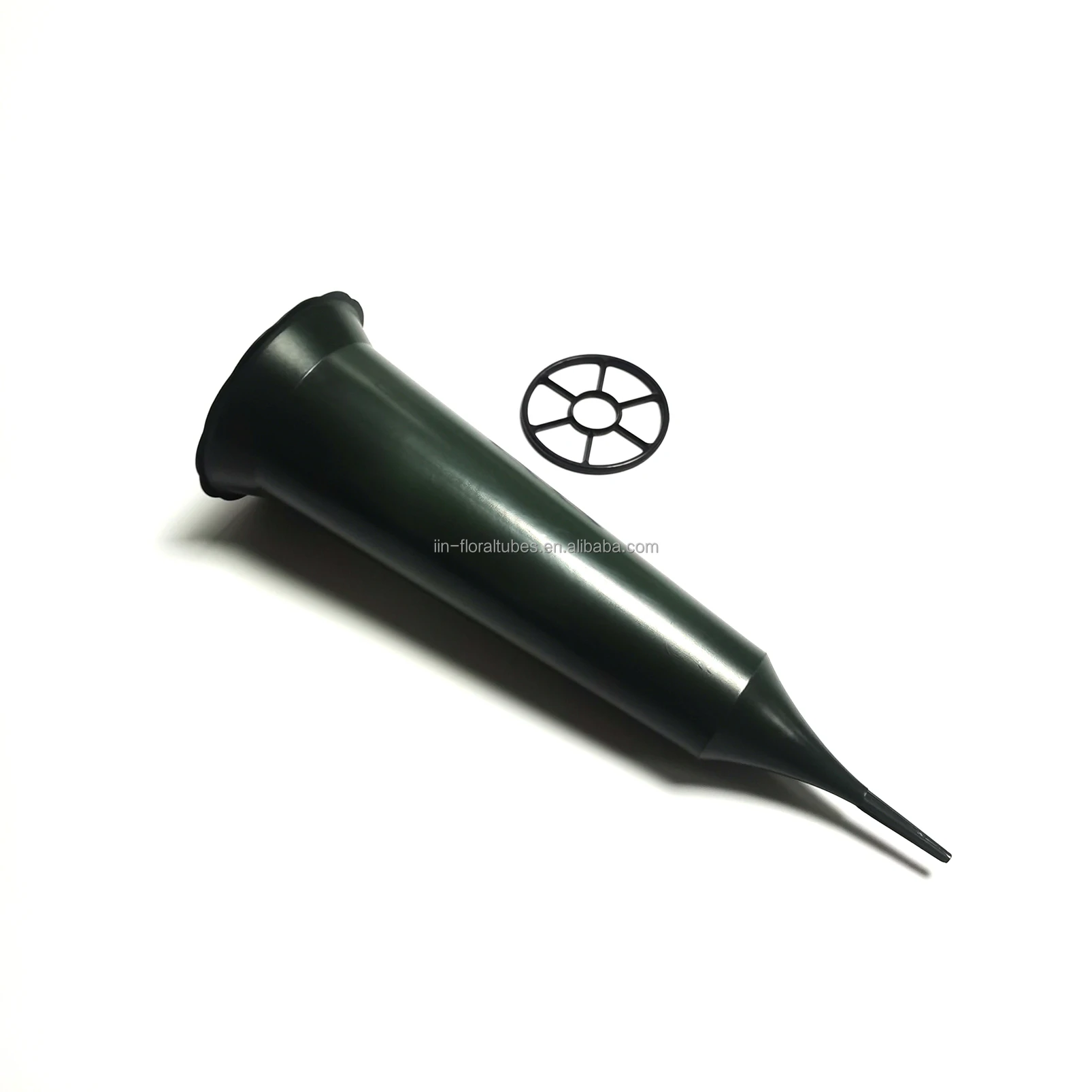 Plain Green /gold Grave Spike Vase Graveside Memorial Spiked Flower Pot