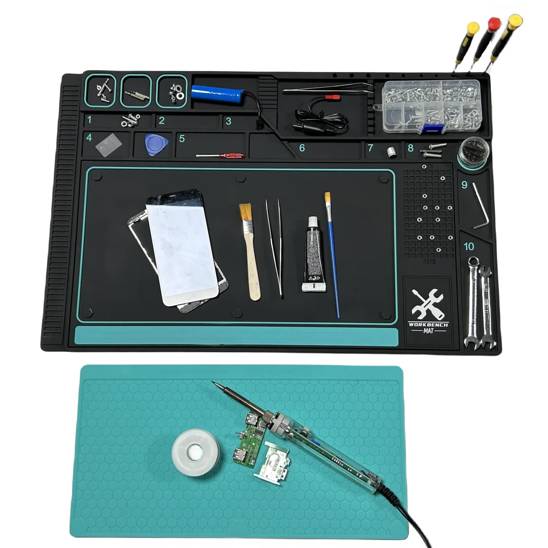 2023 Trending Product Factory Price Heat Resistant Custom Silicone Soldering Mat Repair Anti Slip Rubber Mat Screw