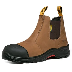 Top Layer Nubuck for Kevlar Steel Toe Midsole Autumn Insulated Cross-Border Safety Shoes Slip-On Industrial Work Shoes