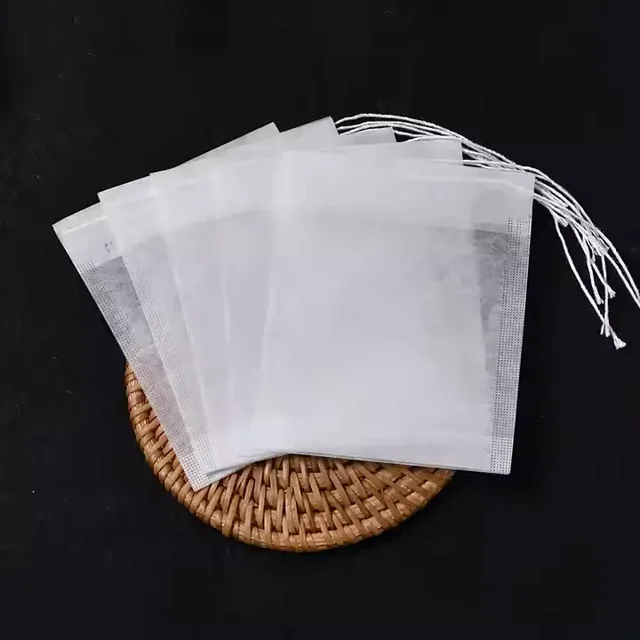 Corn Fiber Drawstring Disposable Flower Tea Bag Premium Packaging & Printing Product