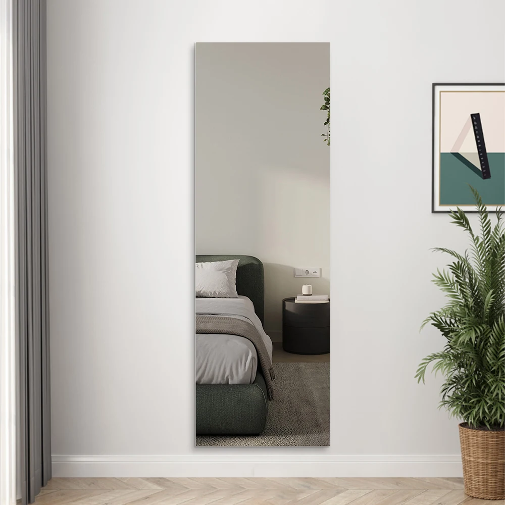 Fashion Design Rectangular Specchio Flat or Beveled Glass Frameless Floor Mirror Full Length Large Size Decor Mirror Living Room