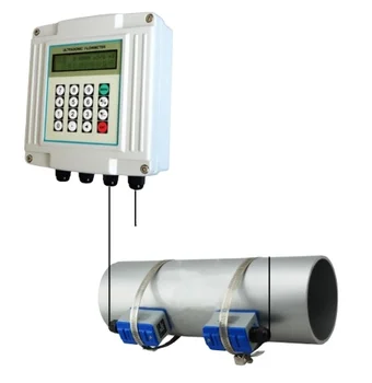 Ultrasonic Liquid Flow Meter LCD Display Stainless Steel Plastic Material Water Measurement OEM Customizable