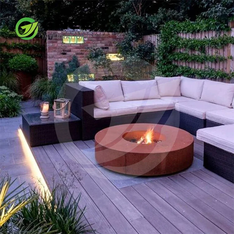 Decorative Large Smokeless Fire Pits 100cm Corten Steel Fire Pit And ...