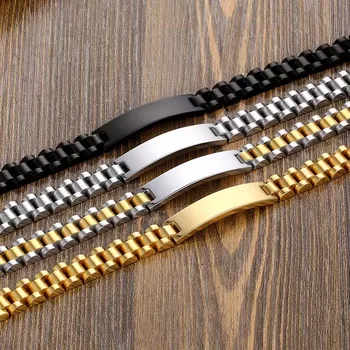 Hot Sale Fashion Gold Plate Minimalist Titanium Steel Customized Bracelet For Men And Women Jewelry