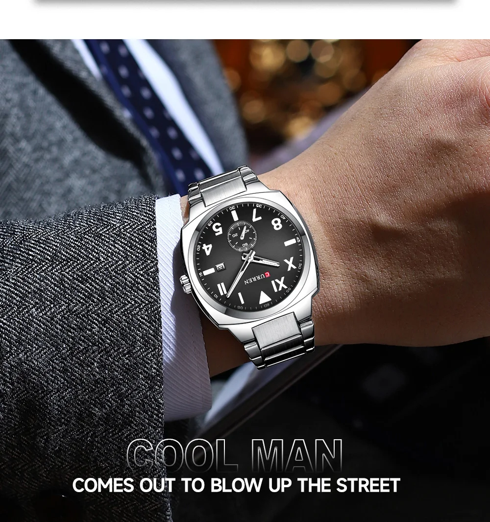 CURREN 8472 Watch for Man Luxury Man Wristwatch 3ATM Waterproof Quartz Watches Luminous Hands with Date Relogio Masculino
