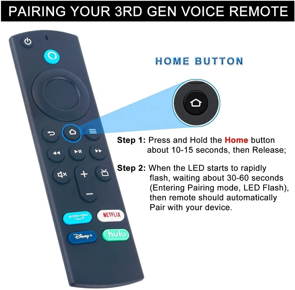 XTVTX Telecomando vocale di ricambio per Smart TV Stick (2., 3. & 4. Gen, Lite & 4K) e Cube (1. & 2. Gen