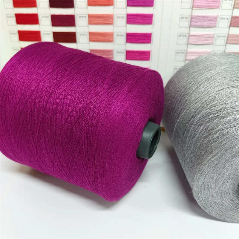 In Stock Polyester Nylon Viscose Core Spun Knitting yarns blended yarn for industrial sewing machine manufacture