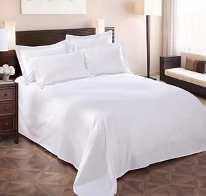 Modern Hotel White Cotton Bed Sheet Set Soft Breathable Wrinkle-Resistant Luxury 4-Piece