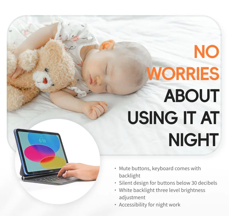 5th gen magnetic floating keyboard for bluetooth touch pad 11 inch laudtec-7