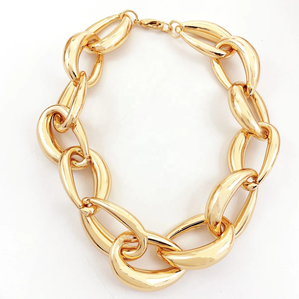 18K Gold Plated Geometry Choker Necklace for Women New Fashion Classic Link Chain Design for Anniversaries