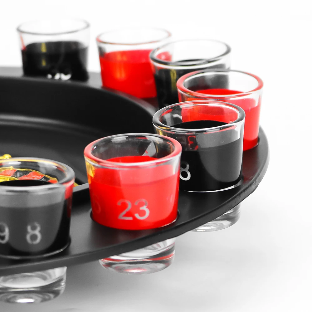 16 Pcs Cups Shot Glasses Roulette Drinking Game Set For Adults,Gambling