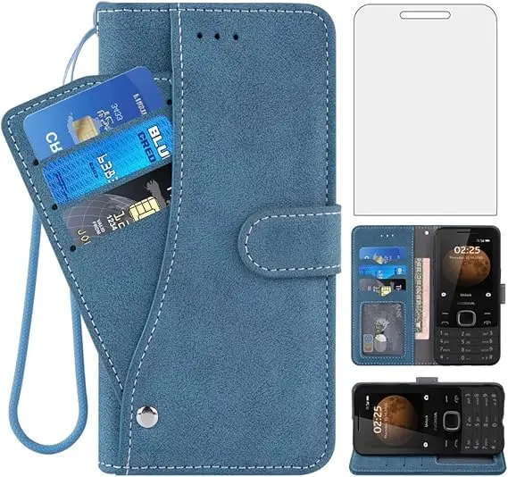 Laudtec Soft PU Leather Mobile Phone Case with Customized Logo Matte Cover With Handle Straps Card Wallet For Nokia G42 C300 factory