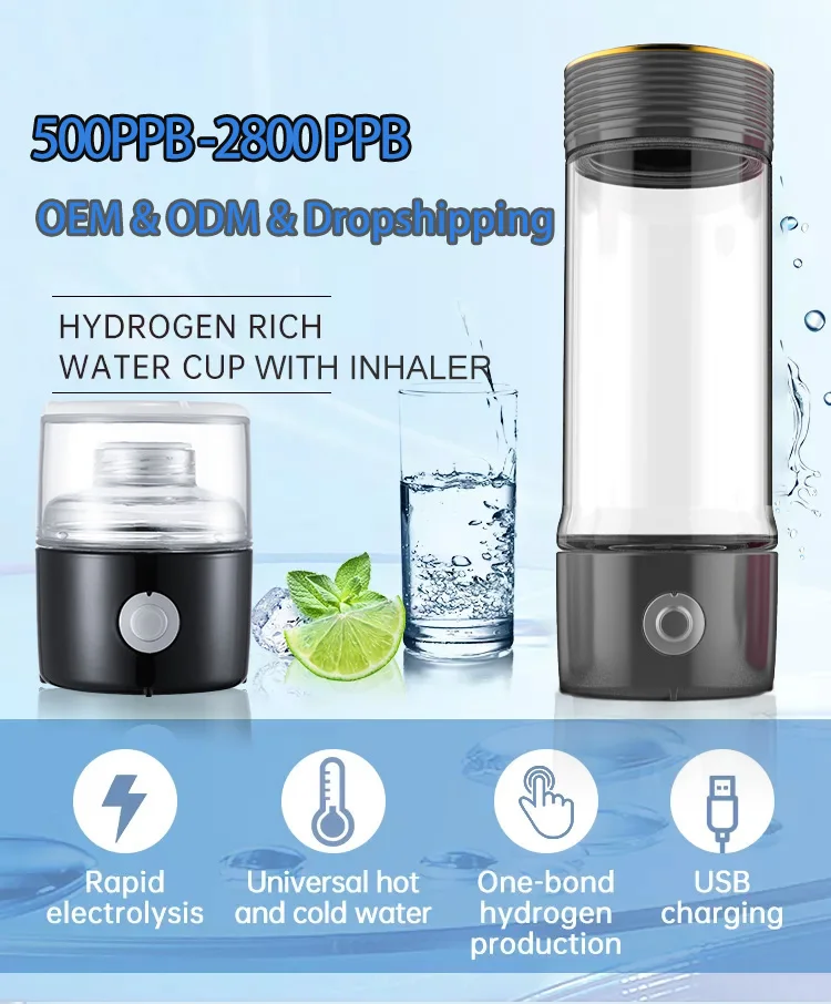 5000 Ppb Hydrogen Water Bottle With Spe Pem Technology Molecular ...