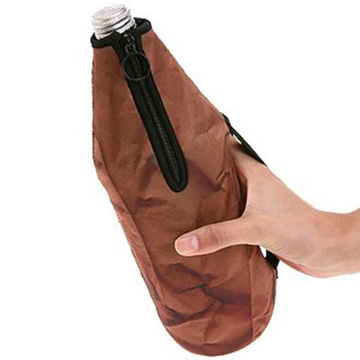Neoprene 40oz Beer Bottle Cooler with Logo Patch