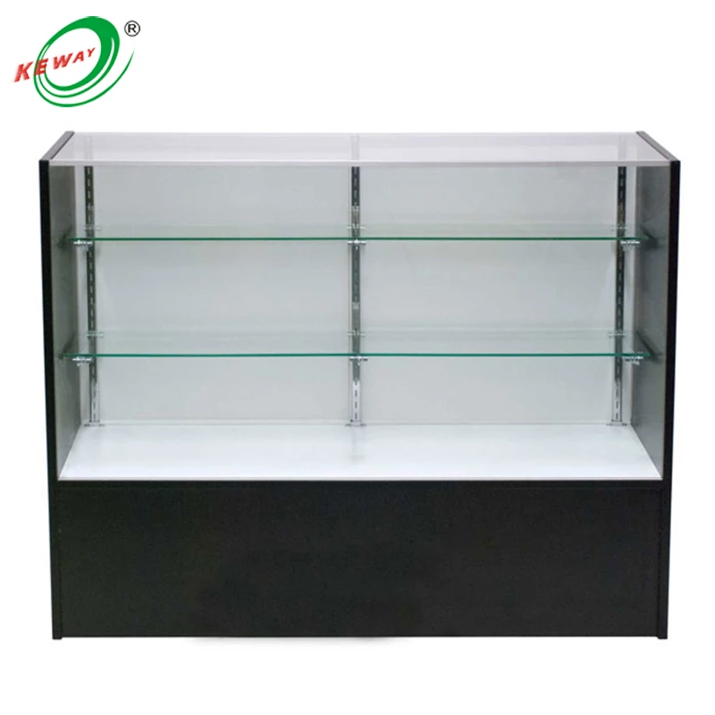 Custom 48 Inch LED Glass Showcase Vitrine Heavy Duty Glass Cabinet for Smoke Shops