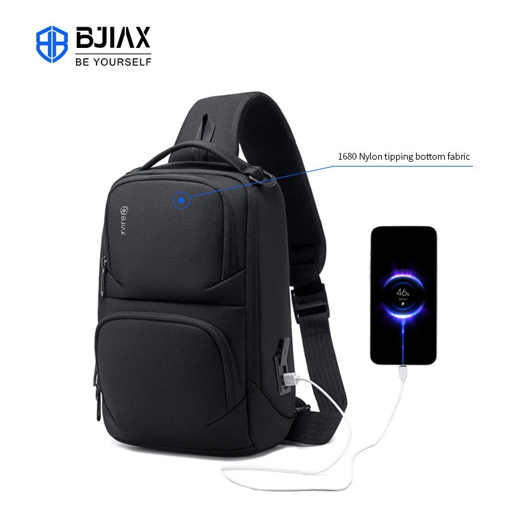 Leisure Flex Leather Custom logo Waterproof Organic Cotton Crossbody Sling  Bag