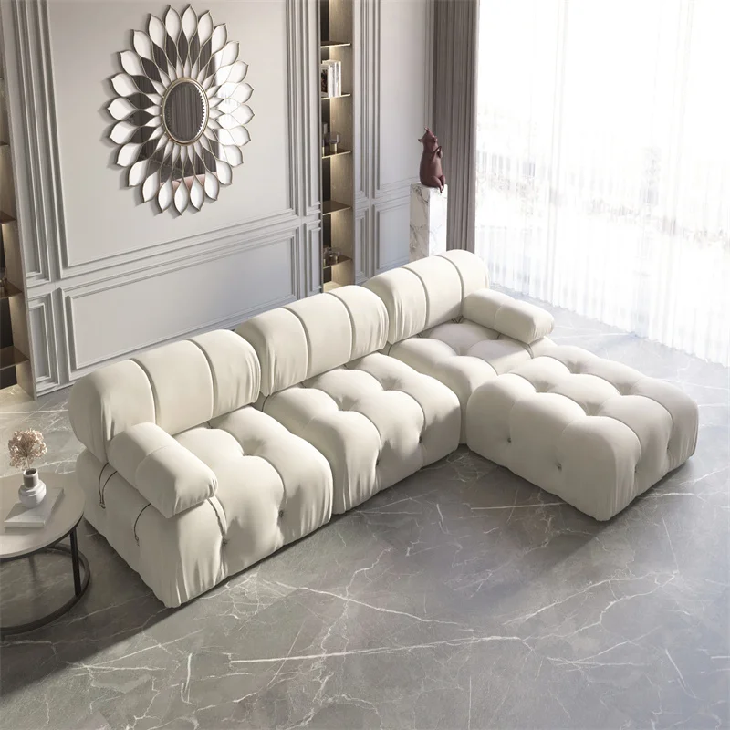 Italian style l shape sofa modern luxury sofa latest design living room sofa set furniture