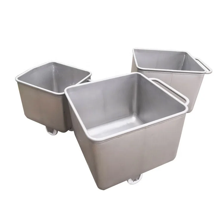304 Stainless Steel Meat Bin Trolley Meat Skip Cart
