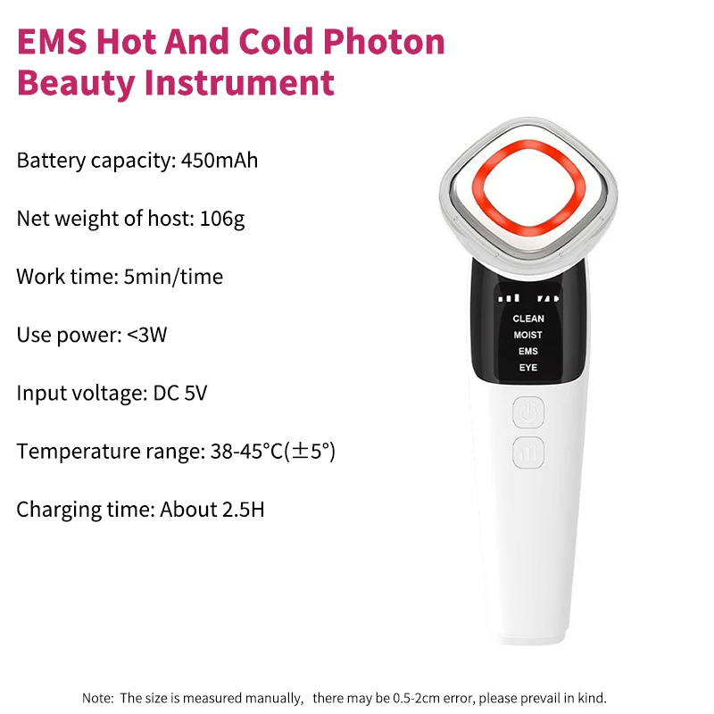 Customizable Handheld Skin Tightening Light Therapy Machine Home Use Facial Massager for Face Nose Lifting Skin Rejuvenation