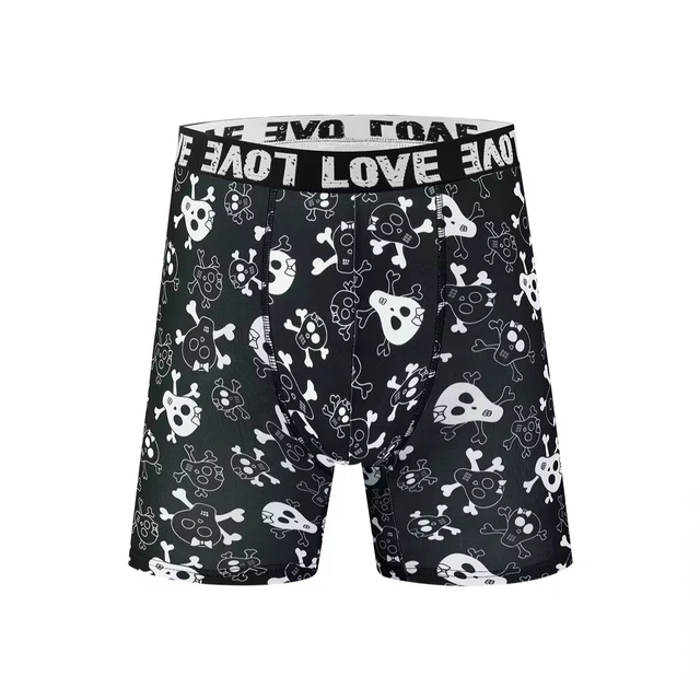 New ice silk printing men's underwear youth trend sports breathable soft quick drying boxer briefs
