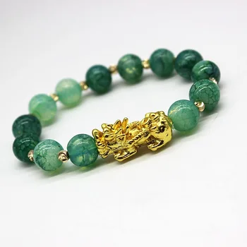 2021 High Quality Glass Jade Wealth Beads Gold Pixiu Bracelet Buy Feng Shui Bracelet Lucky Charm Jewelry