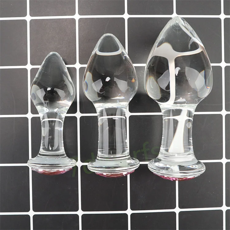 3 Size Clear Glass Butt Plug Masturbators - Intimacy Tools