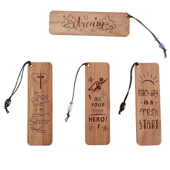 Custom Laser Engraving Natural Wood Gift Decorate Craft Wood Bookmarks
