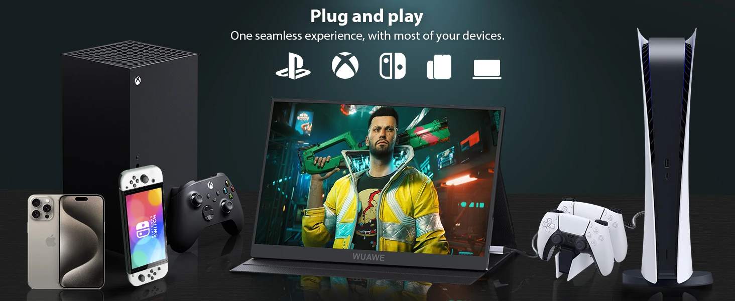 New Portable Monitor for Laptop, 1200P 16inch HDMI USB C Computer Display HDR IPS Gaming Monitor External Second Computer Screen