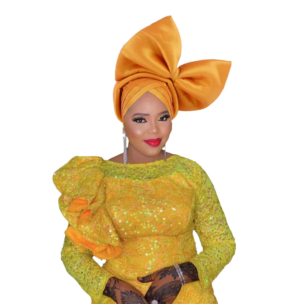 DRESHOW Donne Africane Turbante Pre-Legato Copricapo A Treccia Testa Avvolge Cappello Boho Turbante Chemio Cap Elastico Annodato Berretto 104177798