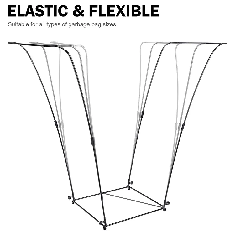 Outdoor Leaf Stand Home Kitchen Collapsible Large Wire Waste Bags Stand Trash Garbage Bag Holder for Garden