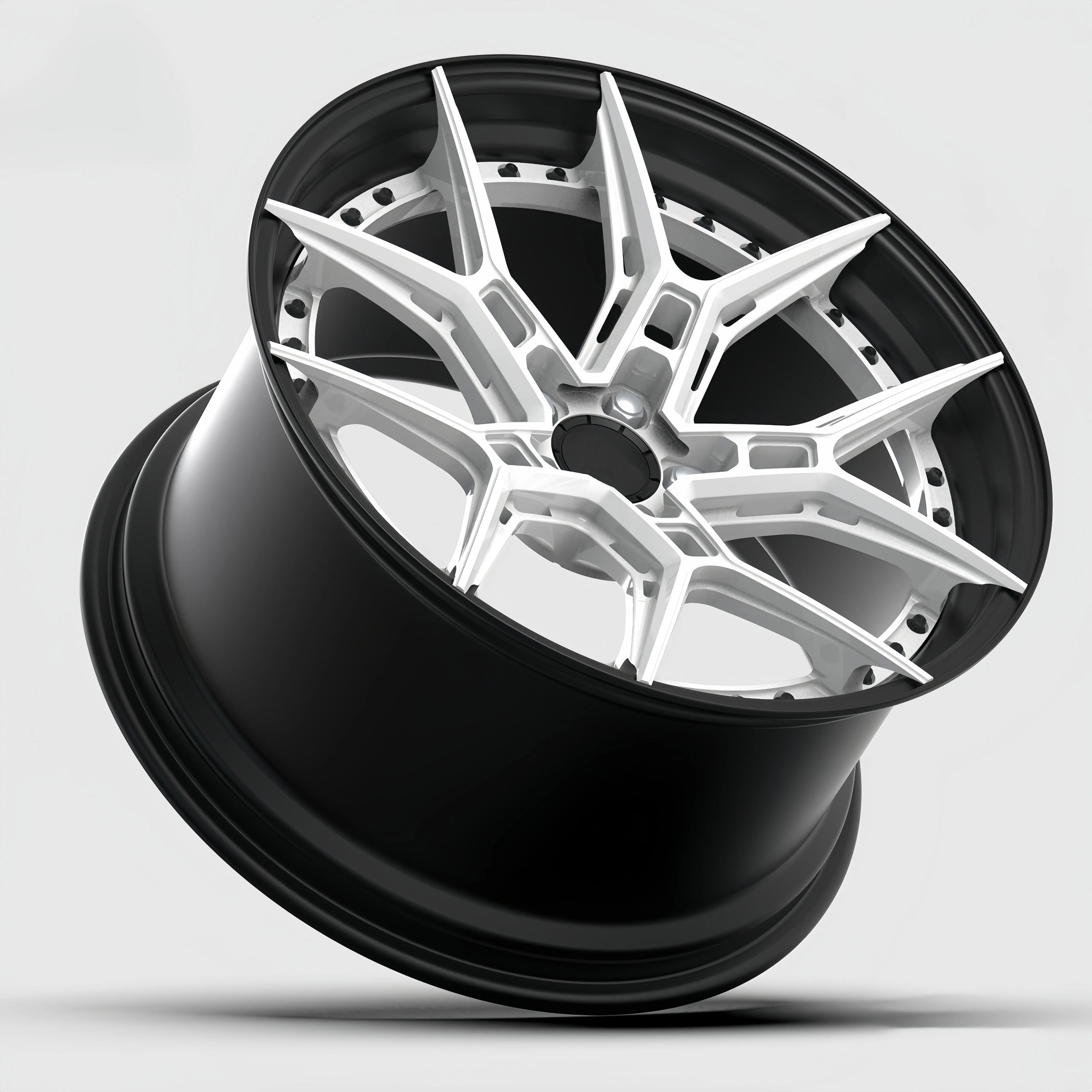 XL Custom 2 Pieces Deep Concave 5-Spokes Aluminum Alloy 5x120 5x114.3 5x120 Forged Wheels Racing Car for Aston Lamborghini