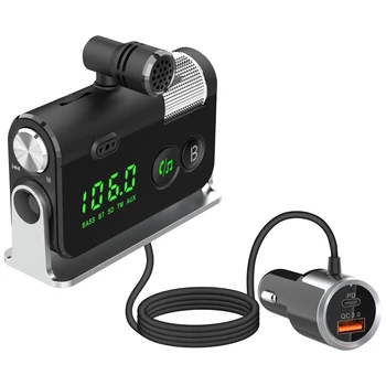New USB Charger PD/QC3.0 Plug in directional microphone FM Transmitter Bluetooth Car Mp3 Player Handsfree