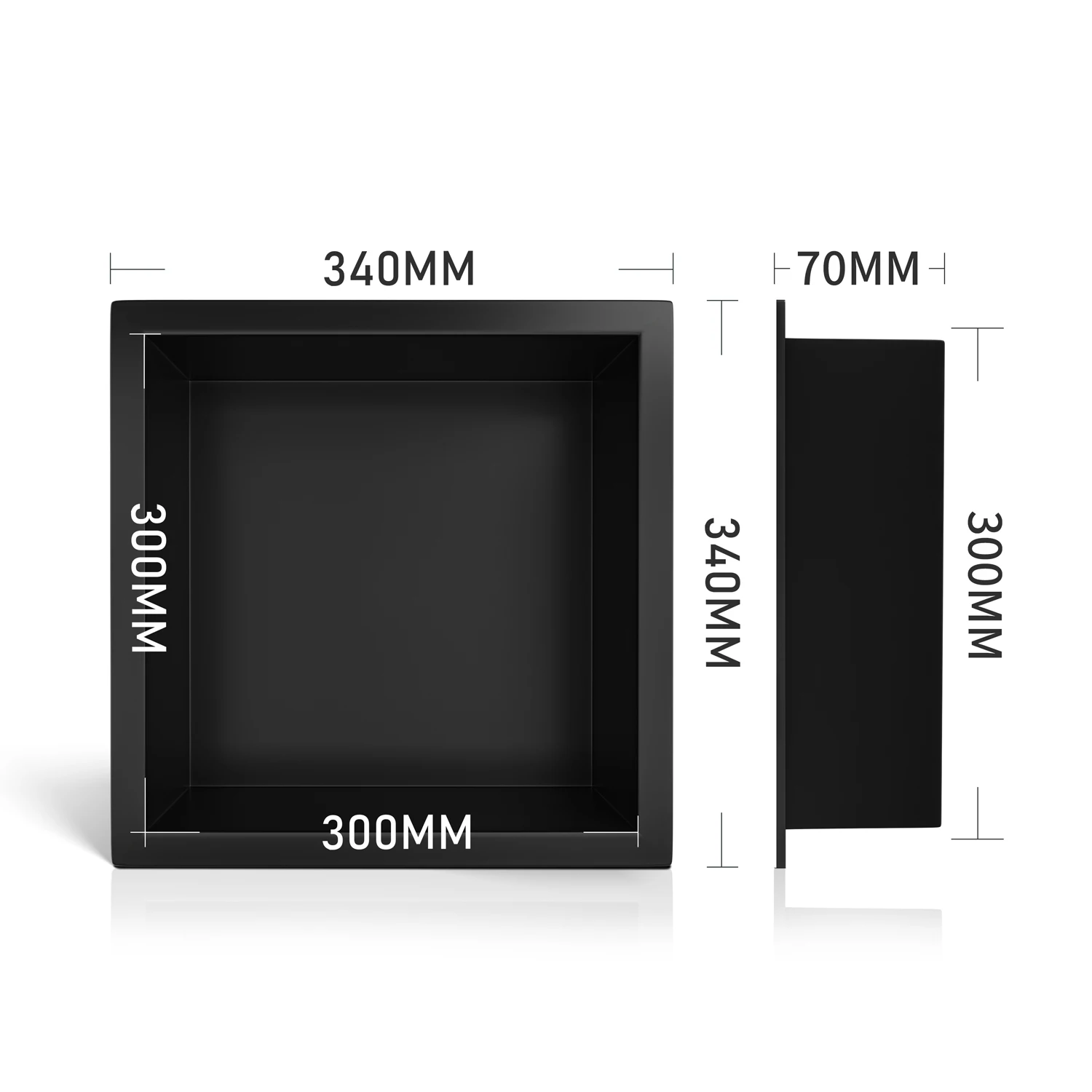 Современный Стиль матовый черный 304 из нержавеющей стали прямоугольная Водонепроницаемая Встроенная ванная комната душевая стена ниша