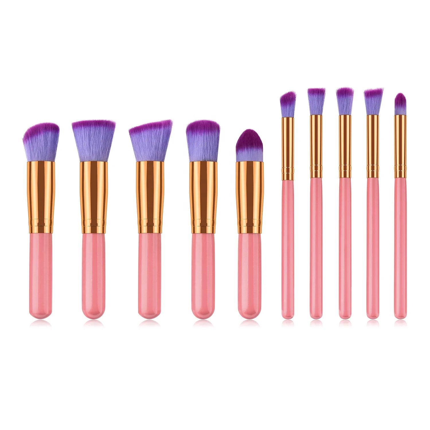 10 pcs Premium Synthetic Foundation Powder Concealer Eye Shadow Makeup Brushes Kit