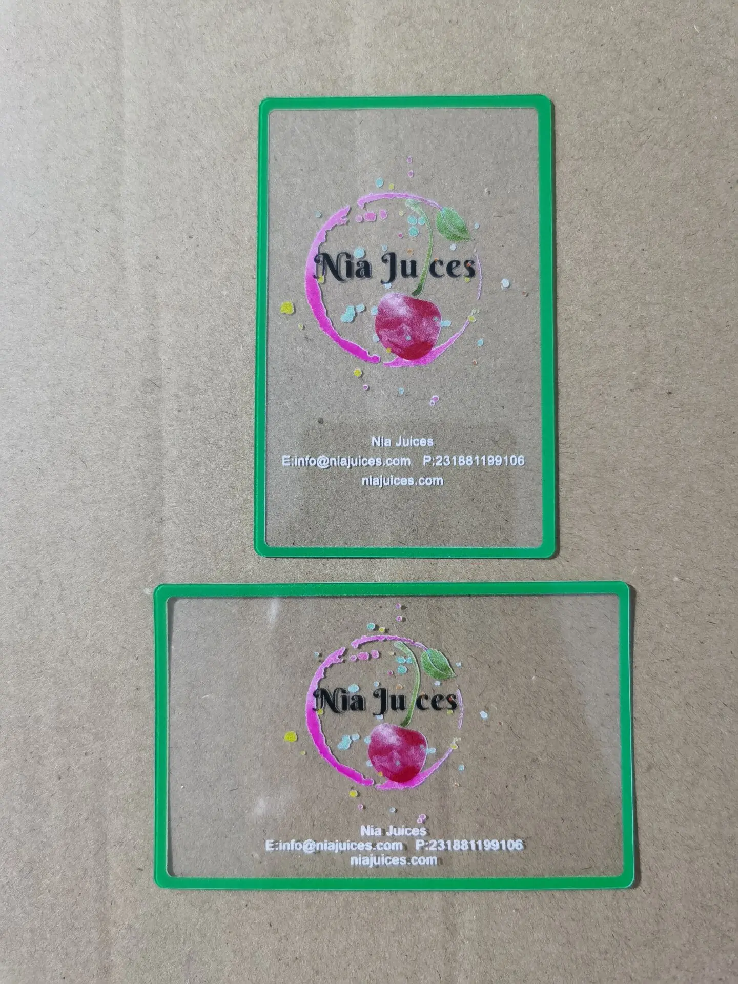 Конкурентоспособная цена, высокое качество, индивидуальная Прозрачная ПВХ визитная карточка