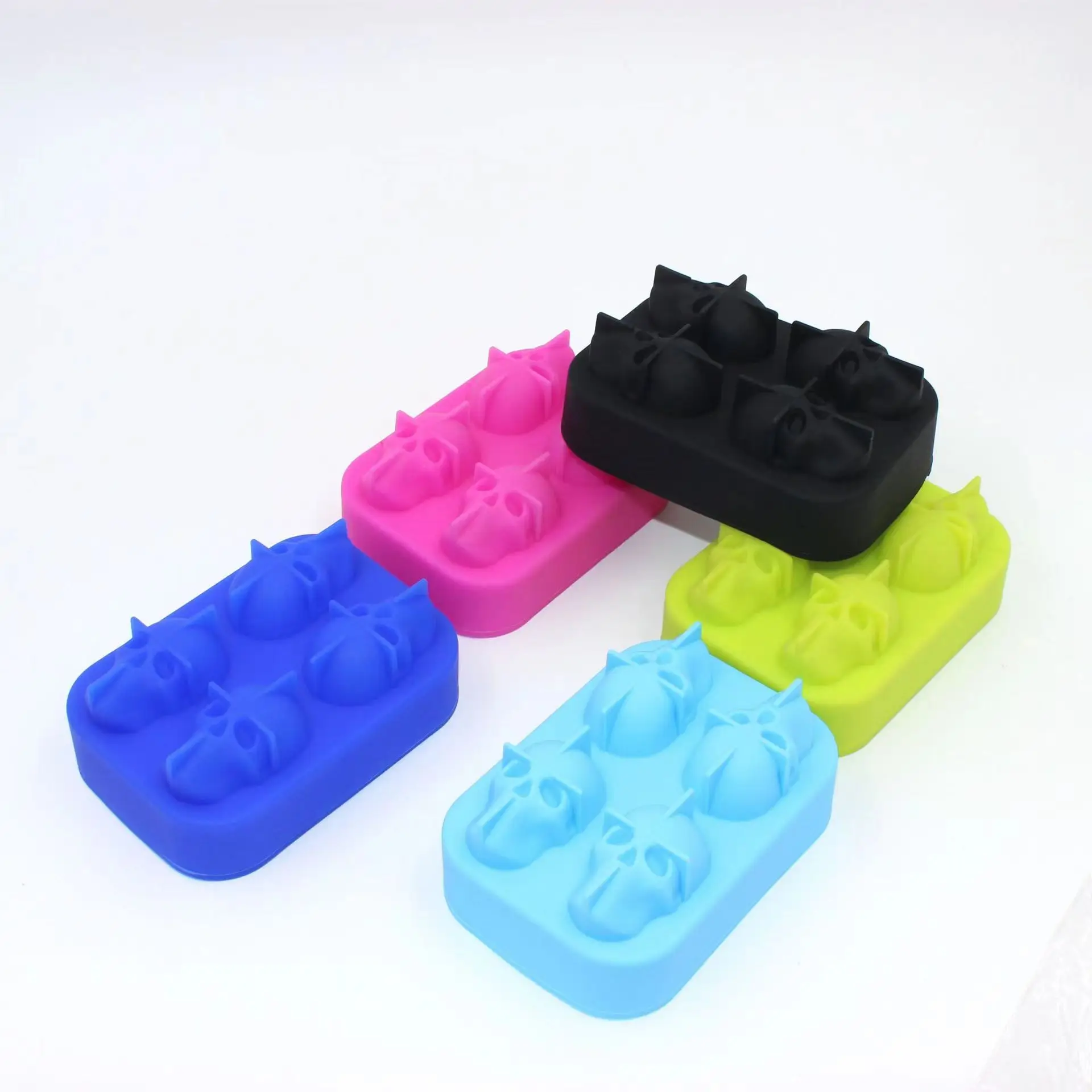 Форма для льда в виде черепа, поднос для костей, шариков, инструменты для торта, конфет, кухонные гаджеты, 4, 6 ячеек, 3D силиконовая форма для льда в виде черепа