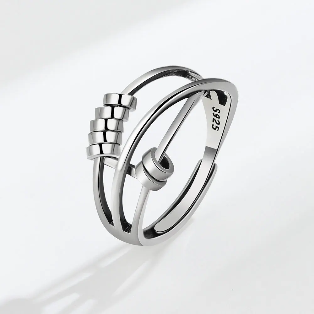Anxiety Bead Stress Ring 925 Sterling Silver Unique Designs