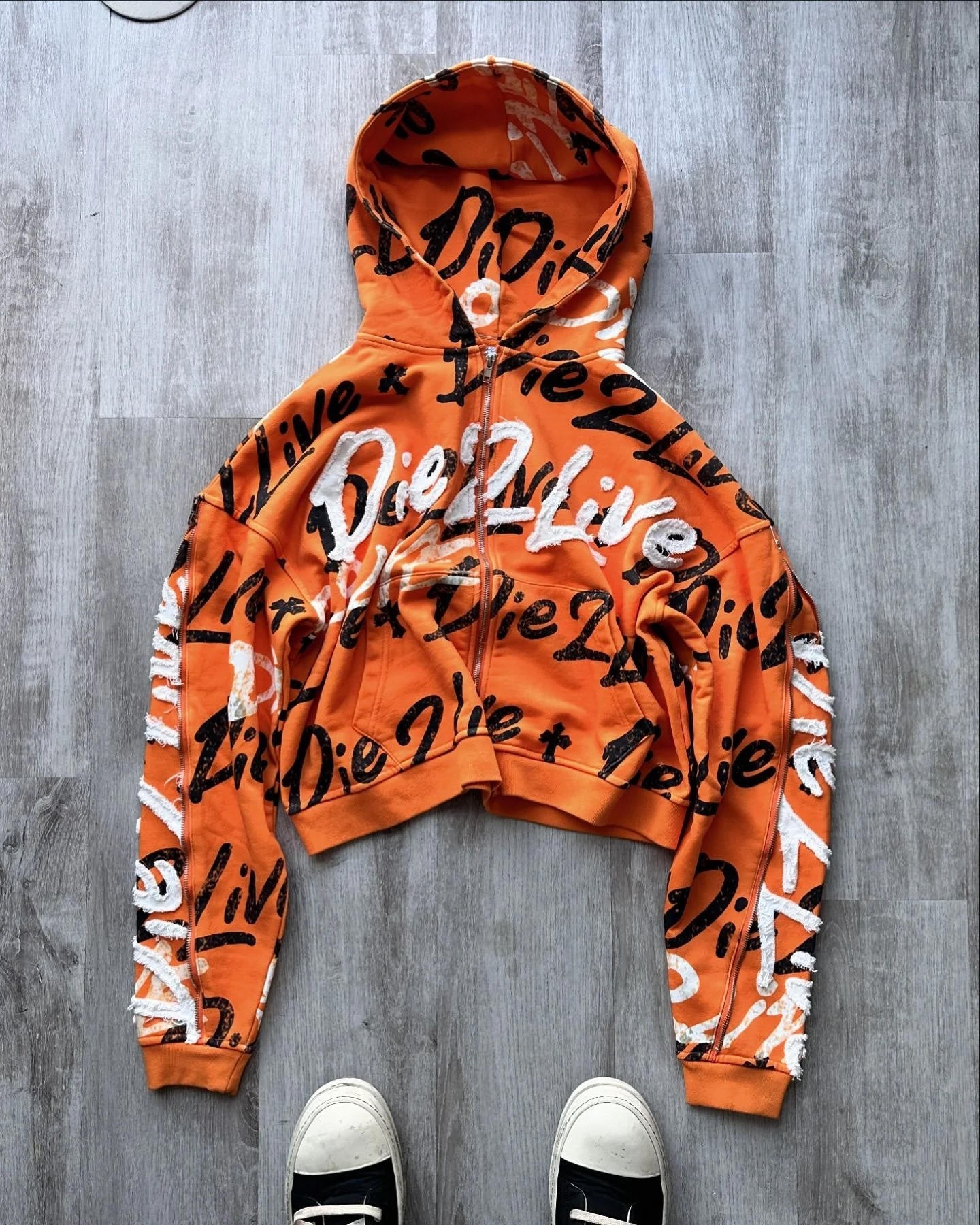 Custom 2 Piece Zip up Baggy Wide Leg Flared Full Print Sweatpants and Cropped Zipper Hoodie Tracksuit Sweatsuits Jogger Sets Men gallery 2