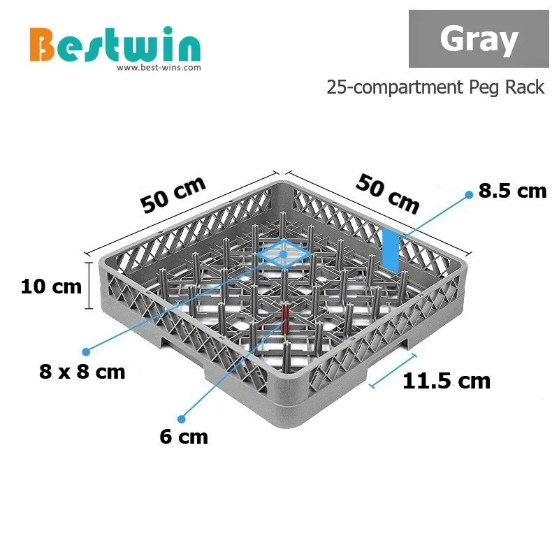 64peg Commercial Kitchen Plastic Dishwasher Base Plate Tray Dish Rack