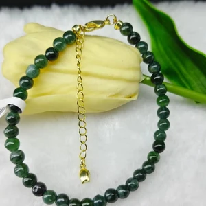 Gemstone Boutique Jadeite Wholesale Price Quality 18k Plated Natural Jadeite Hand Bead Bracelet
