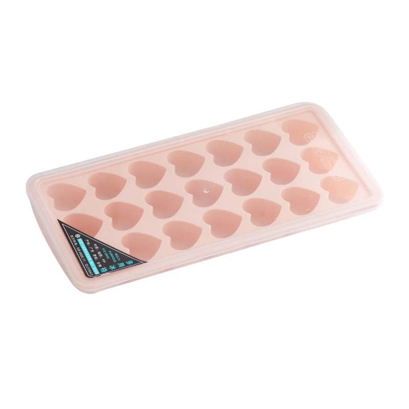 Кухонная креативная легко снимающаяся форма для льда, форма «сделай сам» для шоколада, форма в форме сердца, круга, квадрата, Силиконовый поднос для льда с пластиковой крышкой