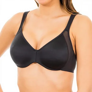 Gothic Solid Dim Women Generous Minimizer Bra with Bins X1
