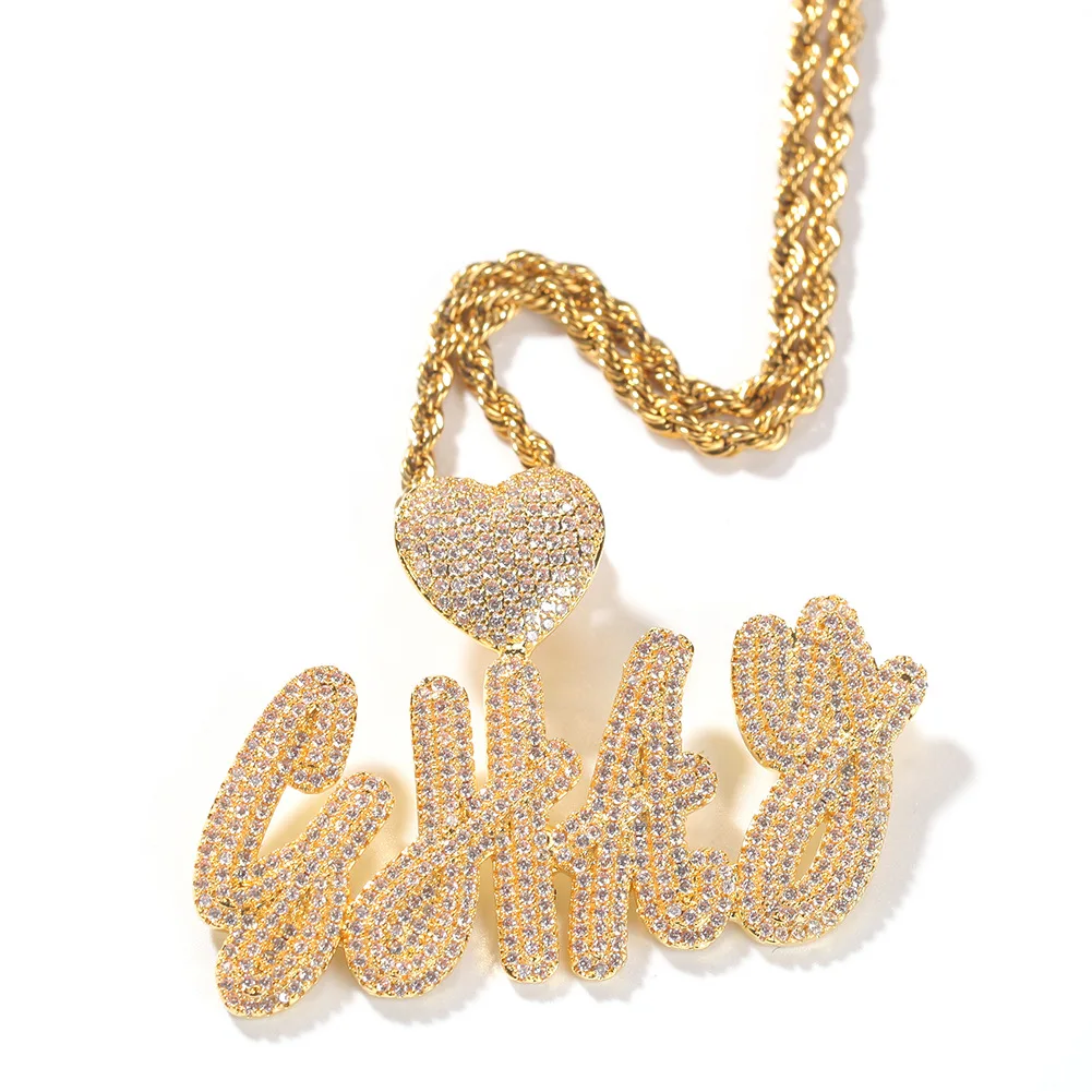 Cz Personalized Name 18k Gold Plated 