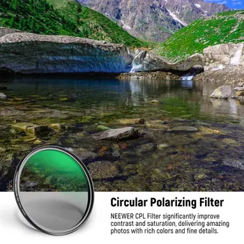 Camera Lens MC CPL Filter NEEWER 77mm Polarizer Filter MC CPL Circular Polarizing Filter With HD Optical Glass detail image