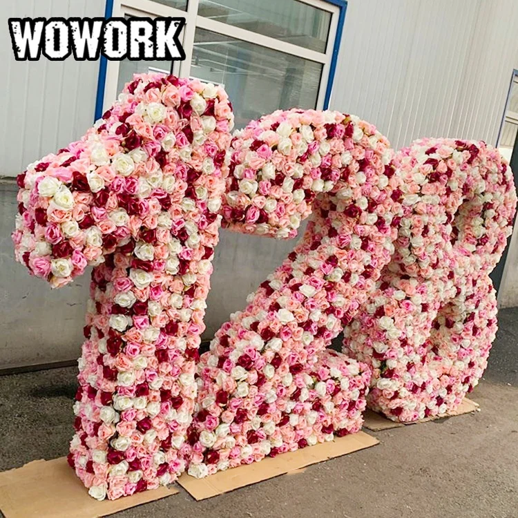 2025 WOWORK Customization 4ft Height Floral Marquee Letter 18 Numbers of DIY FLOWER LETTER Decoration for Event