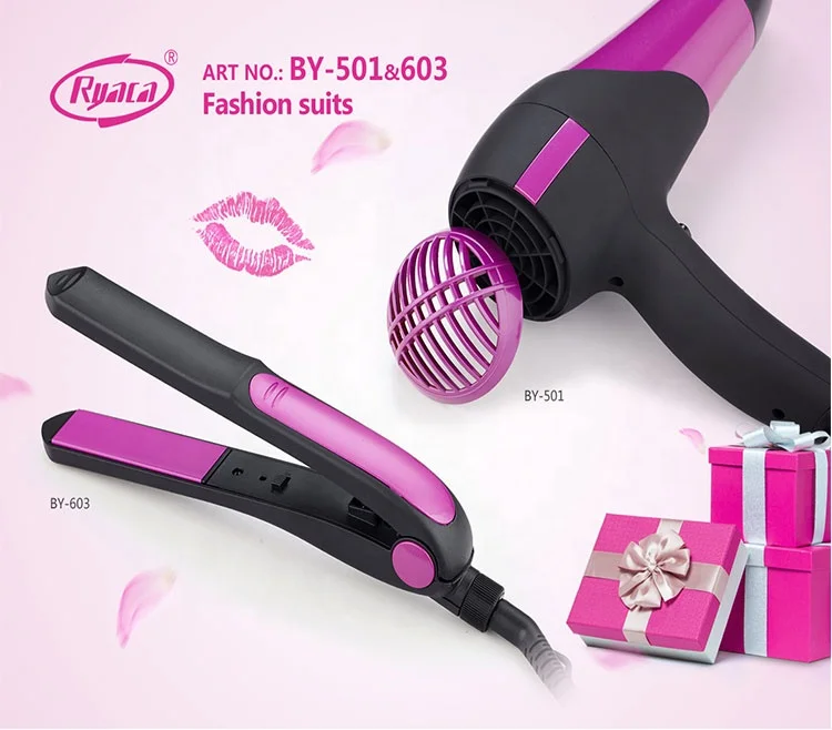 Новый профессиональный салонный фен для волос, плоский утюжок, выпрямитель для волос, набор для ухода за волосами