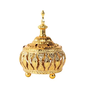 Gold hollow metal incense burner Middle East Arabian tabletop incense burner Middle East incense burner