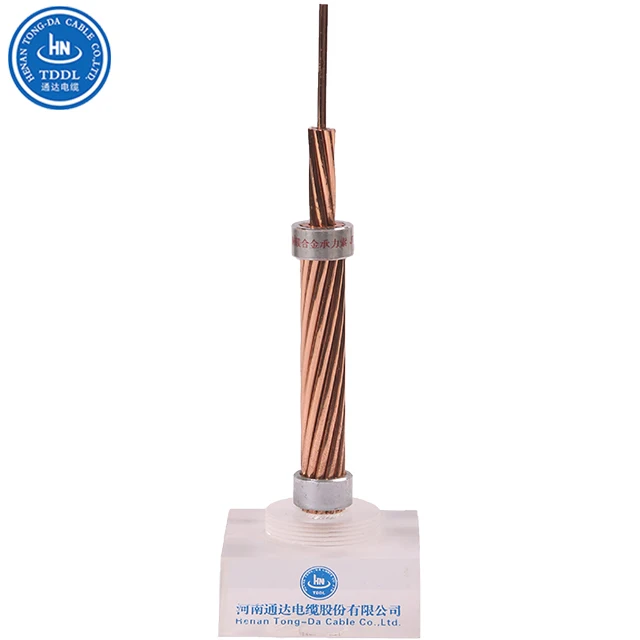 TDDL Bare Copper Conductor Overhead  Cable with Stranded Steel Wire for Catenary Wire