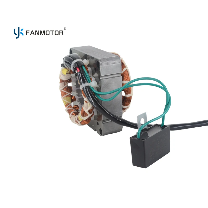 Electric Double Ball Bearing Stand Table Wall Fan Motor Spare Parts Stator and Rotor Core With Copper Winding